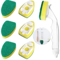 Clearance Disktras-svamp - med 1 diskborste & 7 refill-svamphuvuden