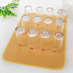 Hot Diskunderlägg i mikrofiber, superabsorberande torkmatta i mikrofiber, gul