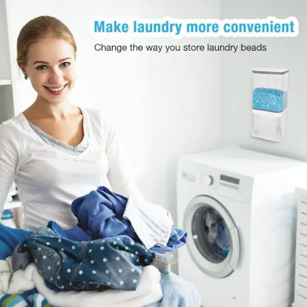 Outlet Doftförstärkningspärlor Dispenser, Tvättmedelsdispenser, Väggmonterad för Tvättmedelspärlor, Organisation för Tvättstugan, för Tvättmedelspulver, S