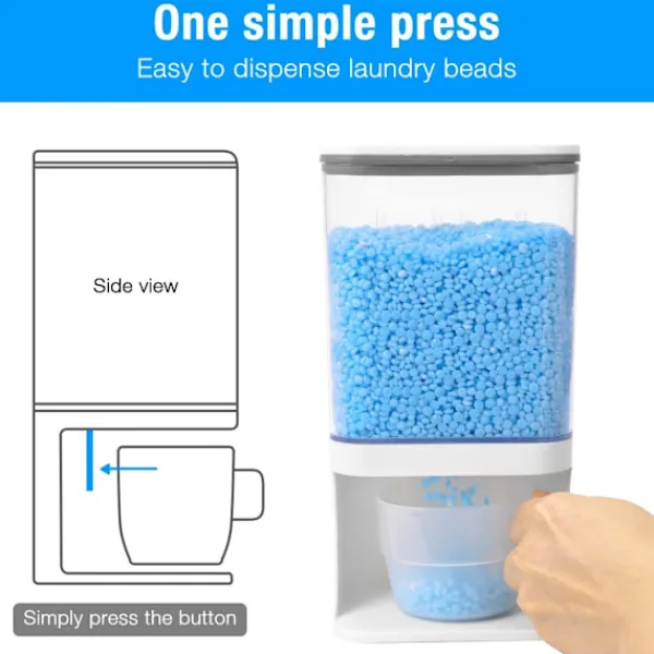 Outlet Doftförstärkningspärlor Dispenser, Tvättmedelsdispenser, Väggmonterad för Tvättmedelspärlor, Organisation för Tvättstugan, för Tvättmedelspulver, S