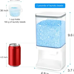 Outlet Doftförstärkningspärlor Dispenser, Tvättmedelsdispenser, Väggmonterad för Tvättmedelspärlor, Organisation för Tvättstugan, för Tvättmedelspulver, S