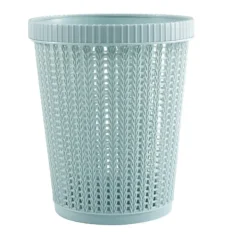 Sale Dragpåse soptunna imitation rotting rund plastsoptunna hem Täcklös sopförvaringskorg Blå S