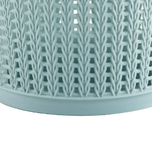 Sale Dragpåse soptunna imitation rotting rund plastsoptunna hem Täcklös sopförvaringskorg Blå S