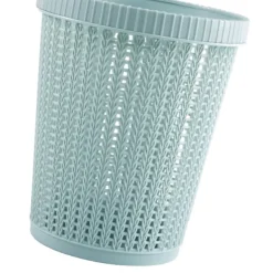 Sale Dragpåse soptunna imitation rotting rund plastsoptunna hem Täcklös sopförvaringskorg Blå S