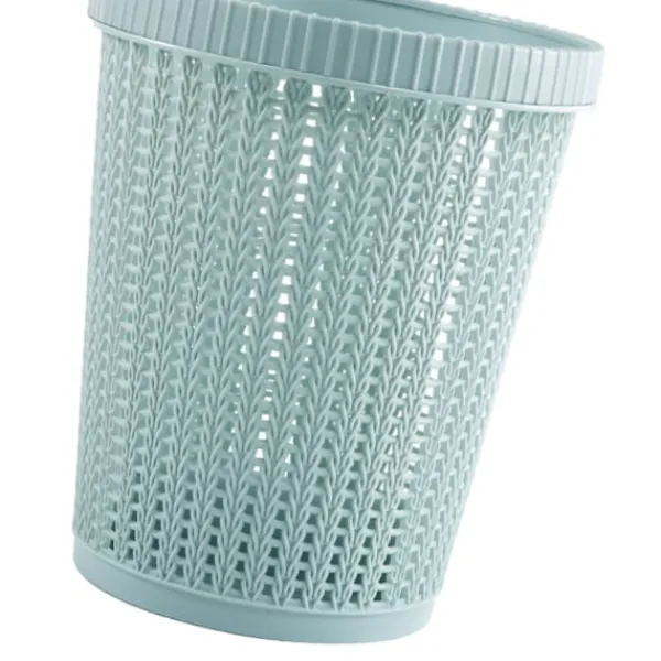 Sale Dragpåse soptunna imitation rotting rund plastsoptunna hem Täcklös sopförvaringskorg Blå S