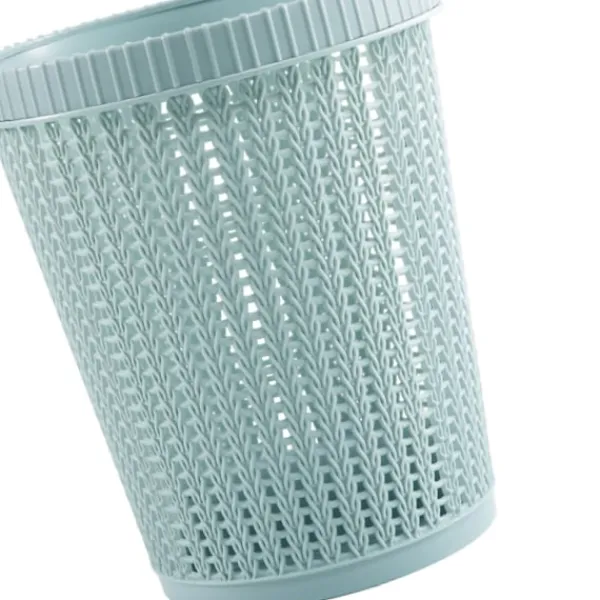 Sale Dragpåse soptunna imitation rotting rund plastsoptunna hem Täcklös sopförvaringskorg Blå S