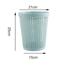 Sale Dragpåse soptunna imitation rotting rund plastsoptunna hem Täcklös sopförvaringskorg Blå S