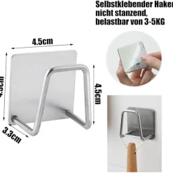 Discount 4-dörrars påse - kök självhäftande svamp rostfritt stål