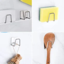 Discount 4-dörrars påse - kök självhäftande svamp rostfritt stål