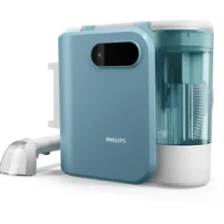 Sale PHILIPS Détacheur Shampouineuse - Spot Cleaner XW3193/11 - Rengör olika textila ytor - Bred borste - Auto Clean Sidenblå och silkesvit