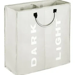 Best Dubbel stor tvättkorg, hopfällbar smutstvättkorg (ljusgrå)