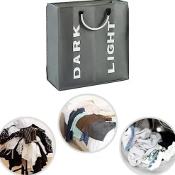 Best OCEAN Dubbel stor tvättkorg, hopfällbar smutsig tvättkorg（lig