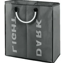 Hot Xuigort Dubbel Stor Tvättkorg med Handtag, 53x23×53cm Hopvikbar Smutstvättkorg för Tvättförvaring