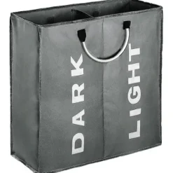 Best Dubbel tvättkorg med lock och löstagbara tvättsäckar Ljusgrå M M Light Gray