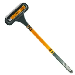 Online Dubbelsidig fönsterskrapa Multifunktionellt hushållsrengöringsverktyg med grönt gult handtag