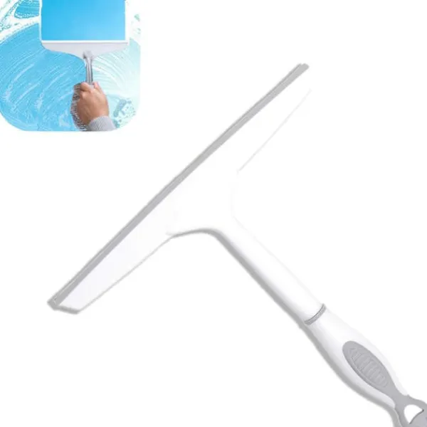 Sale Duschglas torkare, universell väggmonterad duschskrapa, icke-märkande glasrengöring, används för spegel, kakelrengöring, off-white