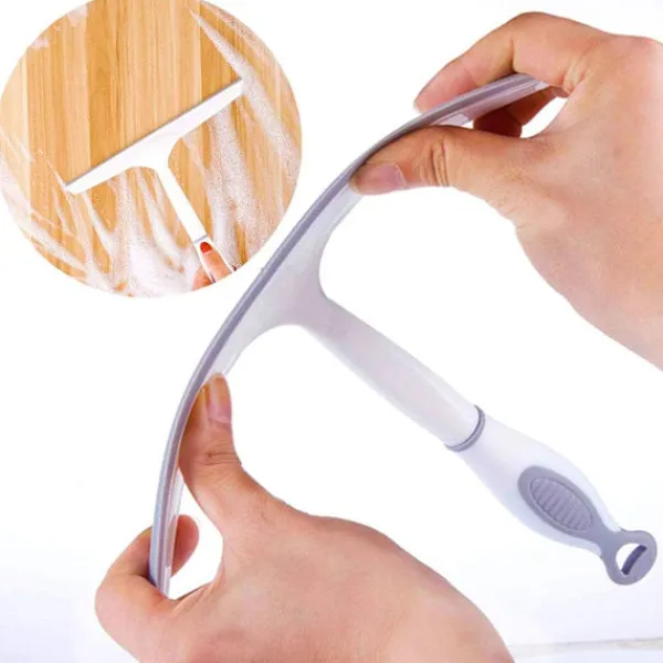 Sale Duschglas torkare, universell väggmonterad duschskrapa, icke-märkande glasrengöring, används för spegel, kakelrengöring, off-white