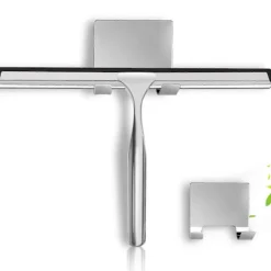 Hot Duschraka för glasdörrar, rostfritt stål med självhäftande krok, 10 mångsidiga fönsterrakar