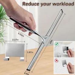 Hot Duschraka för glasdörrar, rostfritt stål med självhäftande krok, 10 mångsidiga fönsterrakar