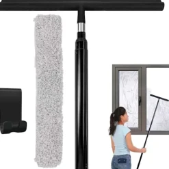 Sale Duschskrapa 21,5-107 cm Justerbar, med Två Krokar, för Borttagning av Djurhår, Katter, Hundar