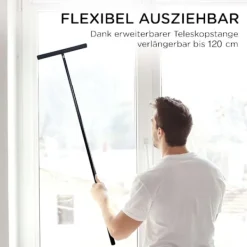 Sale Duschskrapa 21,5-107 cm Justerbar, med Två Krokar, för Borttagning av Djurhår, Katter, Hundar