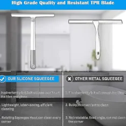 Clearance Duschskrapa, 360 roterbart förlängt handtag Multifunktionell silikonskrapa