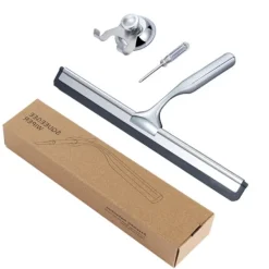 Discount Duschskrapa, Duschskrapa i rostfritt stål med speciell sugkrok för upphängning på väggen