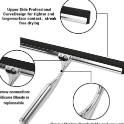 Discount Duschskrapa, Fönsterskrapa Rostfri Skrapa Dusch 30 cm Duschskrapa Med Väggupphängning Utan [DB]