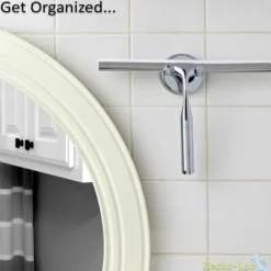 New Duschskrapa för badrum med sugkoppskrok för glas, spegel, dörrrengöring Rostfritt stål..DEBUNS