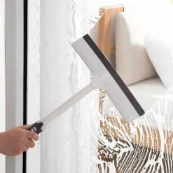 Online Duschskrapa för glasdörr, kakel & spegel - Rengöringsverktyg med gummiskrapa utan ränder, kompatibel med badrumsfönster[D] One Size White