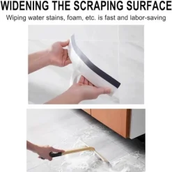 Online Duschskrapa för glasdörr, kakel & spegel - Rengöringsverktyg med gummiskrapa utan ränder, kompatibel med badrumsfönster[D] One Size White