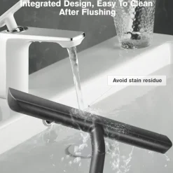 Outlet Duschskrapa för Ränderfri Rengöring av Glasdörr, Badrumsskrapa med Hållare - 21cm Svart, Silikonskrapa