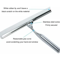 Sale Duschskrapa, glasskrapa, hushållsvattenskrapa, rostfritt stål, 25,8 x 16,5 cm, rengöringsskrapa för badrumsfönster