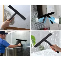 Sale Duschskrapa i rostfritt stål - Praktisk duschskrapa för dusch eller fönster - Badrumsskrapa med sugkopp för väggmontering - Hållbar