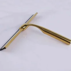 Hot Duschskrapa i rostfritt stål med halkfritt handtag för rengöring av badrum, bilfönster - Guld