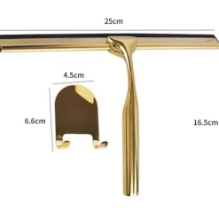 Outlet Duschskrapa i rostfritt stål med halkfritt handtag för badrum, rengöring av bilrutor - Guld