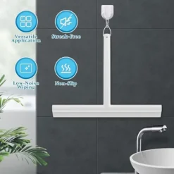 Hot Duschskrapa med silikonhållare Duschskrapa Rostfritt stål kärna för badrum Glasduschdörr