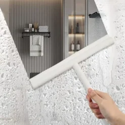 Hot Duschskrapa med silikonhållare Duschskrapa Rostfritt stål kärna för badrum Glasduschdörr