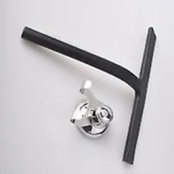 Clearance Duschskrapa med sugkoppshållare - 28 cm svart - Fönsterskrapa för badrum - Silikon INOX