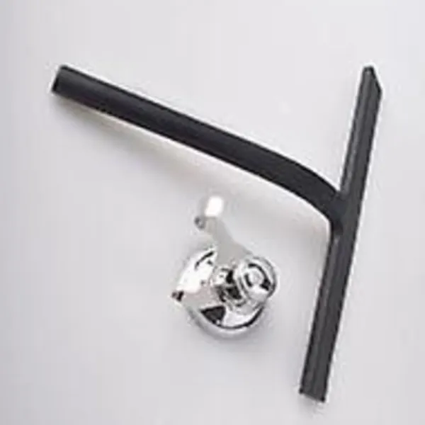 Clearance Duschskrapa med sugkoppshållare - 28 cm svart - Fönsterskrapa för badrum - Silikon INOX