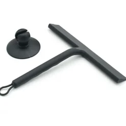 Online Duschskrapa, rostfritt stål duschskrapa med stark sugkrok för badrum, spegel, bil, fönster och glasrengöring, 10"