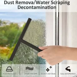 New Duschskrapa, svart silikonskrapa med sugpropp, duschskrapa, skrapa för dusch, badrum, spegel, fönsterrengöring, kakel (svart), Starlight