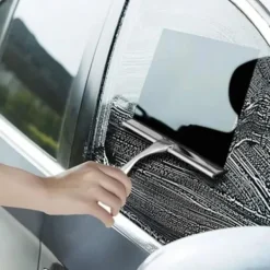 Outlet Duschskrapa, uppdaterad fönsterskrapa Hushållsskrapa i rostfritt stål för badrumsspegelfönster i bilar, multifunktionell
