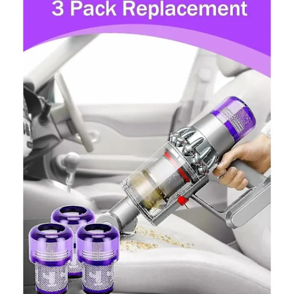 Online YIXI Dyson V12 3-pack filter - Hepa-filter för dammsugare, kompatibel med Dyson V12 Slim Absolute Detect, tvättbart tillbehör