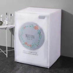 Hot /EA/ Garlandmönstrade tvättmaskinsöverdrag, vattentätt tvättmaskinsskydd C