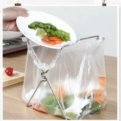 Online /EA/ Hopfällbar köksavfallspåsehållare - Bärbar metallisk papperskorg, f