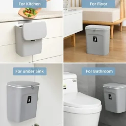 Outlet /EA/ Kökslucka Hängande Soptunna, Grå med Lock, Liten Soptunna