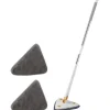 Outlet /EA/ 3-pack 360° Roterbar Justerbar Städmopp Ersättningsduk Multipurpose Städmopp (1 st Mopp + 2 st Trasa) (Vit)