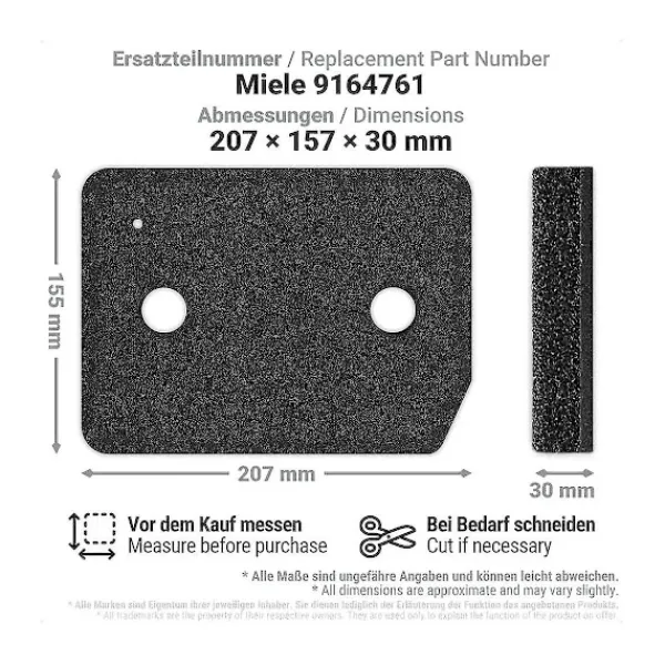 Clearance /EA/6 st filter för T1 torktumlare 9164761 reservdel för torktumlare
