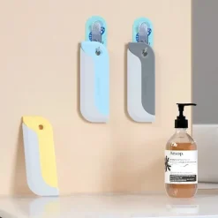 Outlet /EA/Blå 2-pack liten badrumsspegel-skrapa, köksbänksskrapa, torkare för rengöring